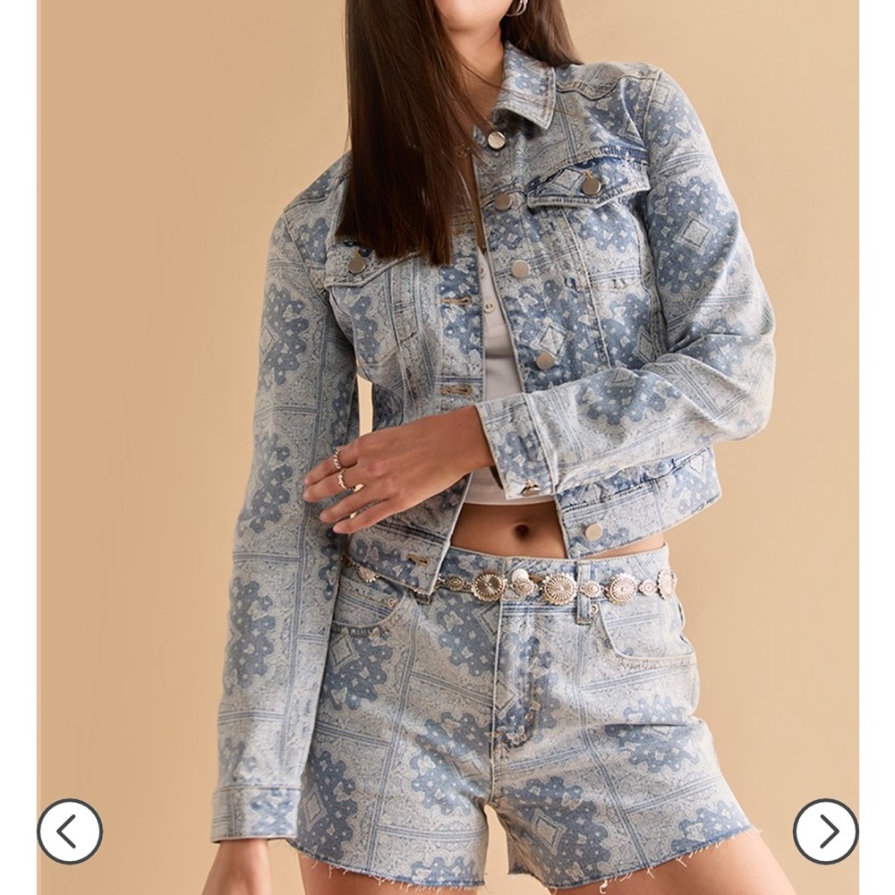 Denim Jacket with Pattern